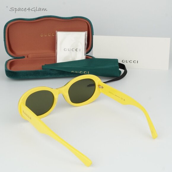 BRAND NEW Gucci GG1587S 004 Yellow Green Women Oval Sunglasses GG 1587S main image 6